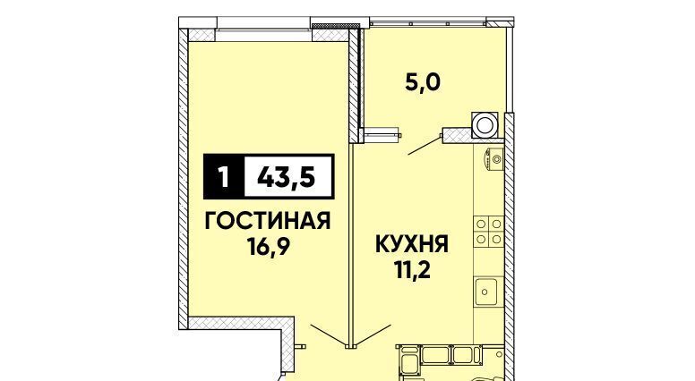 квартира г Ставрополь р-н Промышленный пр-кт Российский 17к/2 концептуальный район «Кварталы 17/77» фото 1