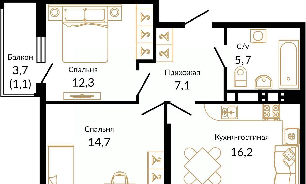 квартира г Ростов-на-Дону р-н Советский Западный ул 339-й Стрелковой Дивизии 10а/18 ЖК Вместе фото 1