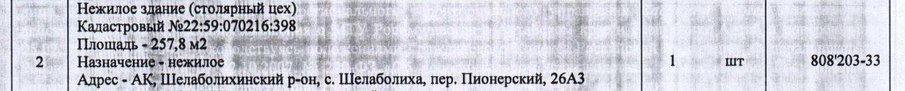 офис р-н Шелаболихинский с Шелаболиха пер Пионерский 26а Шелаболихинский сельсовет фото 1