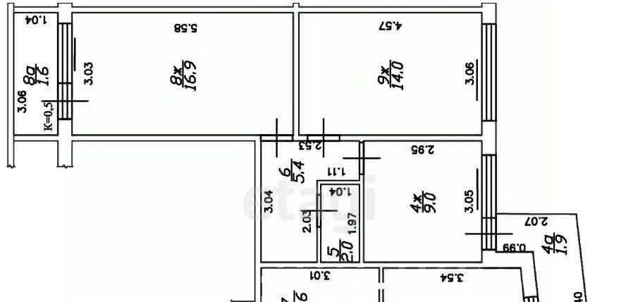 квартира г Калининград р-н Московский ул О.Кошевого 68 фото 16