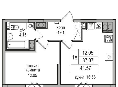 квартира г Санкт-Петербург п Парголово ул Заречная 52к/1 метро Парнас фото 1