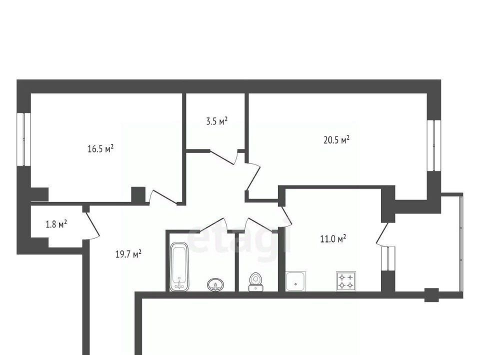 квартира г Красноярск р-н Советский Северный ул Мате Залки 7 фото 13