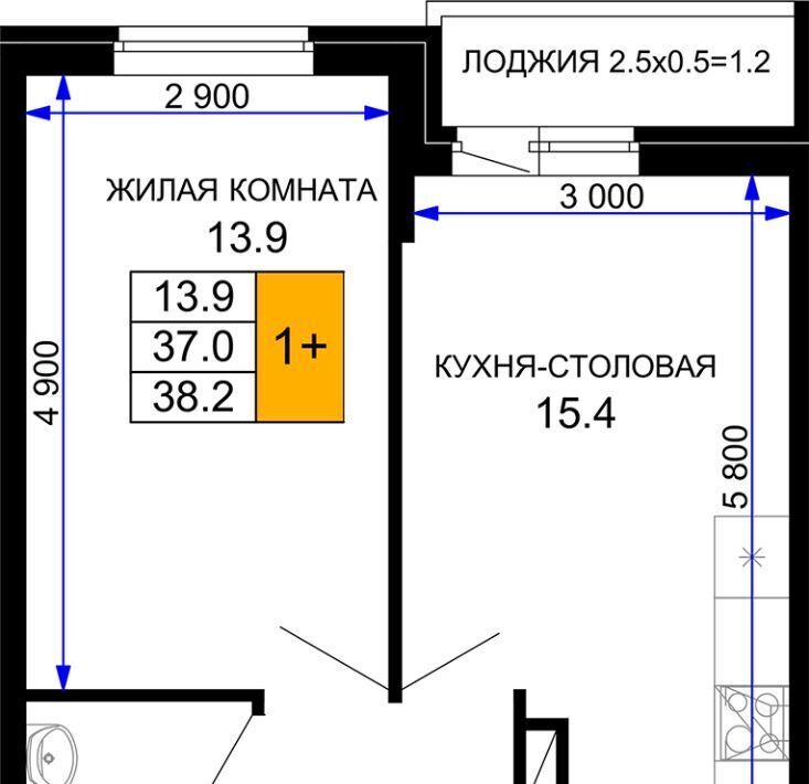 квартира г Краснодар р-н Прикубанский ЖК «Дыхание» фото 1