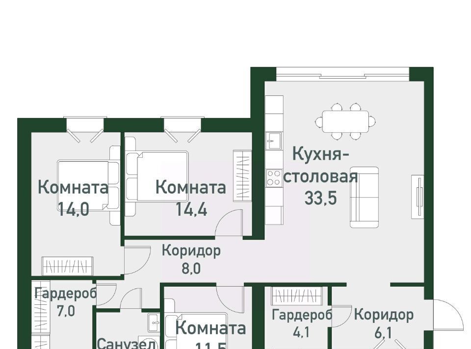 квартира р-н Сосновский п Западный р-н мкр Привилегия Кременкульское с/пос фото 1