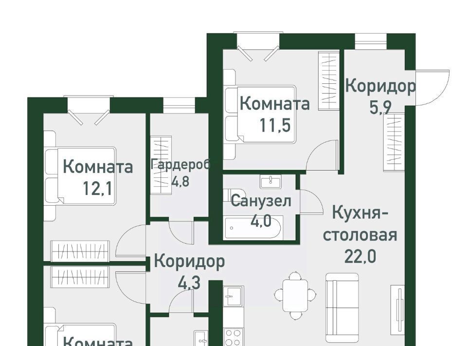 квартира п Западный р-н мкр Привилегия ул Кременкульская 15 Кременкульское с/пос фото 1