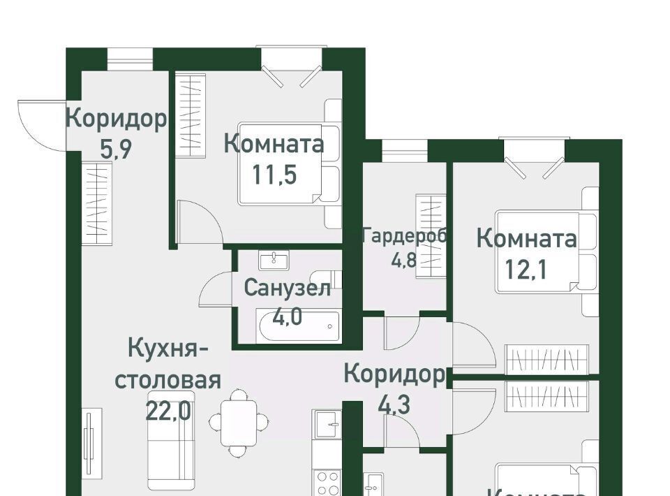 квартира п Западный р-н мкр Привилегия ул Кременкульская 15 Кременкульское с/пос фото 1