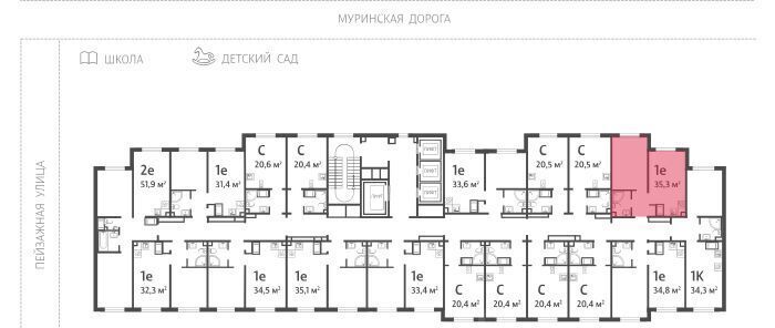 квартира г Санкт-Петербург метро Академическая Пейзажный квартал Цветной Город жилой комплекс фото 2