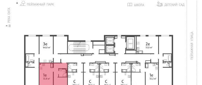 квартира г Санкт-Петербург метро Академическая Пейзажный квартал Цветной Город жилой комплекс фото 2