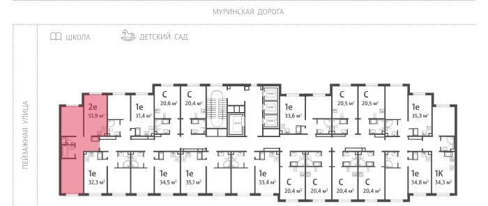 квартира г Санкт-Петербург метро Академическая Пейзажный квартал Цветной Город жилой комплекс фото 2