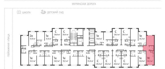 квартира г Санкт-Петербург метро Академическая Пейзажный квартал Цветной Город жилой комплекс фото 2