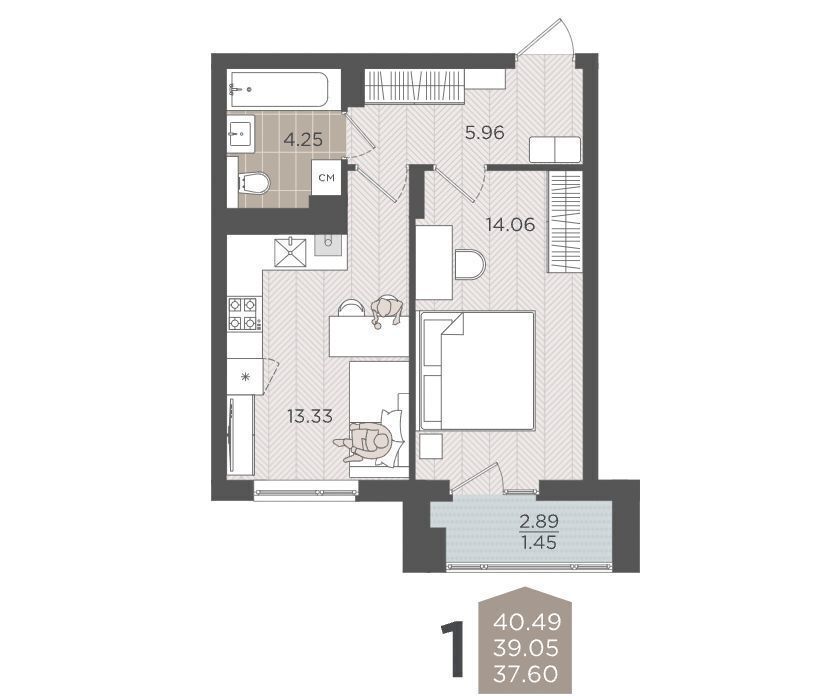 квартира г Калининград р-н Московский ул Батальная з/у 65Б фото 21