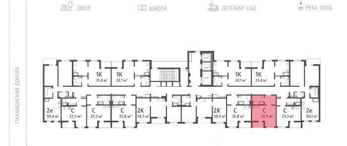 квартира г Санкт-Петербург метро Академическая Ручьи ЖК «Цветной город» округ Полюстрово фото 2