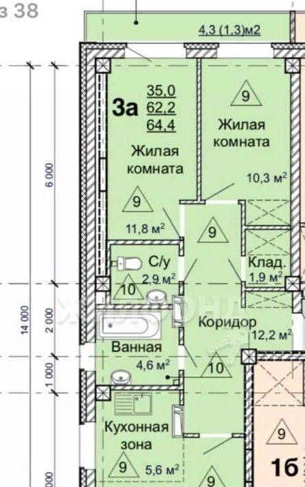 квартира г Томск р-н Октябрьский тракт Иркутский 216 ЖК «Ласточка» фото 17