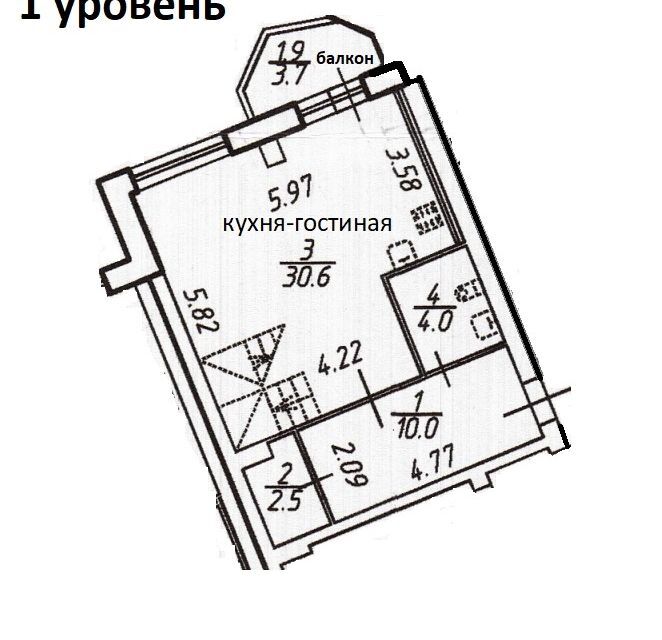 квартира г Санкт-Петербург ул Кустодиева Выборгский, 7 к 1 ст 1 фото 2