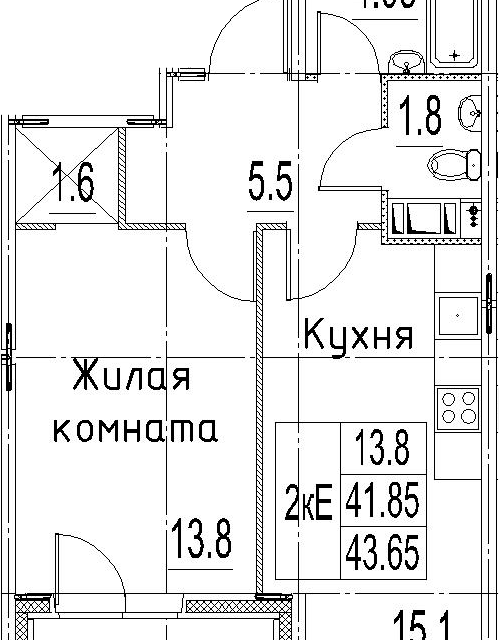 квартира р-н Всеволожский п Бугры ул Английская 4 Бугровское сельское поселение фото 6