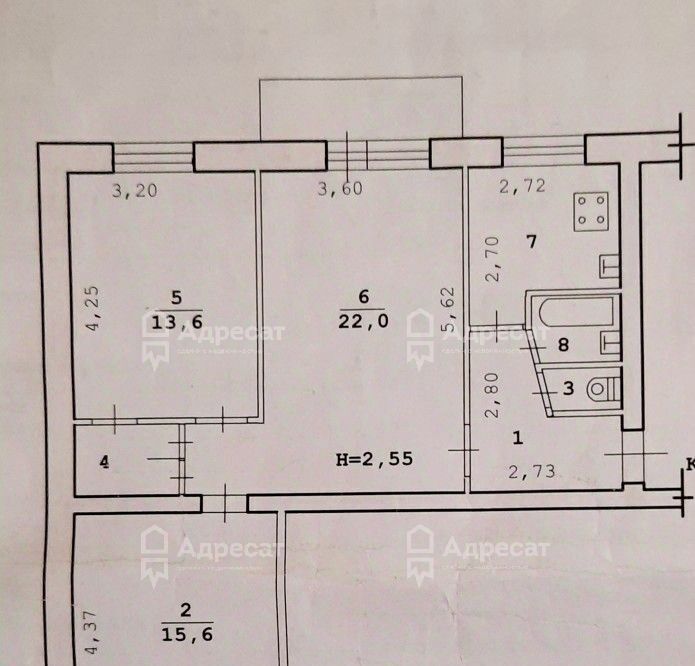 квартира г Волгоград р-н Дзержинский ул Качинцев 120 фото 9