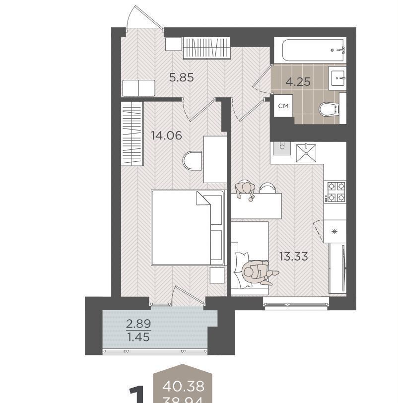 квартира г Калининград р-н Московский ул Батальная з/у 65Б фото 23