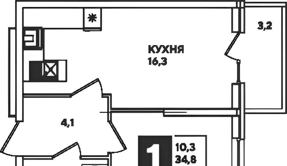 квартира г Краснодар р-н Прикубанский ул им. Героя Пешкова 14к/3 фото 2