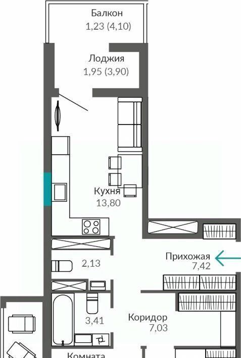 квартира г Симферополь р-н Киевский Крымская Роза ЖК "АБРИКОС" фото 1