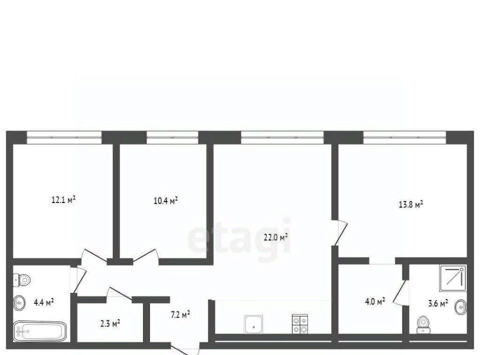 квартира г Тюмень р-н Центральный ул Газовиков 44 фото 3