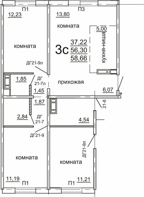 квартира г Челябинск п Маяковского р-н Советский жилой комплекс Слава фото 1