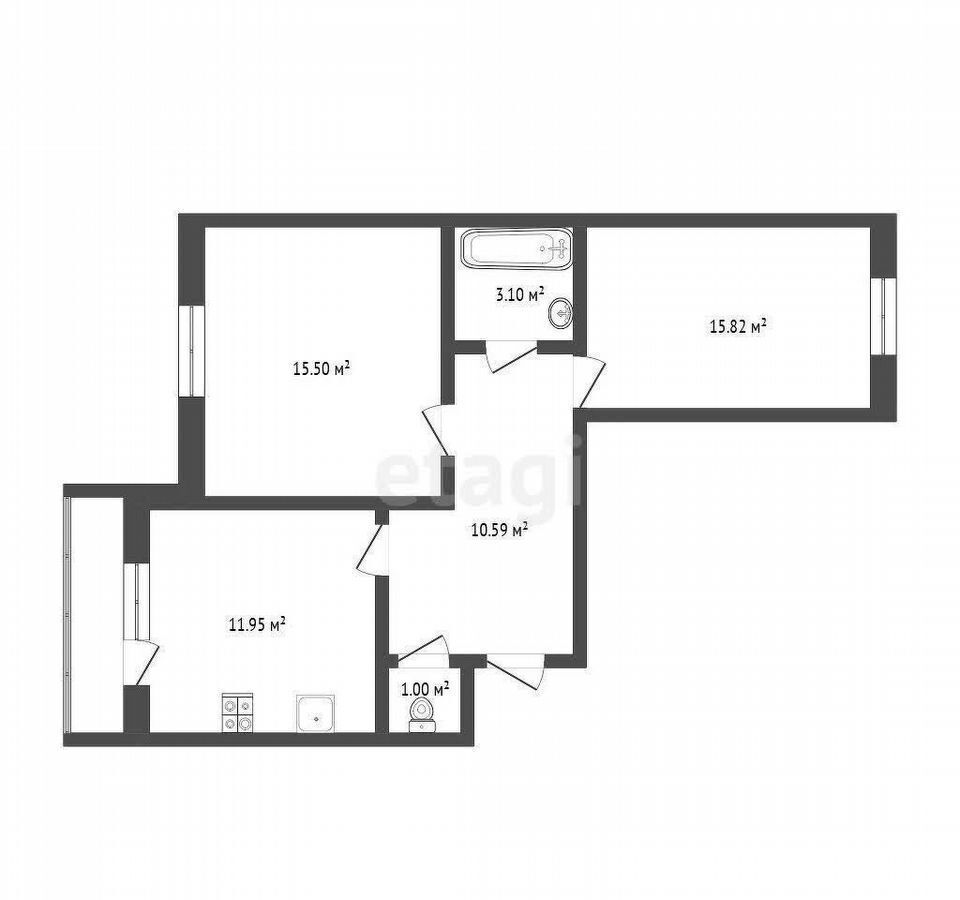 квартира г Тюмень р-н Калининский ул Восстания 19к/3 фото 16