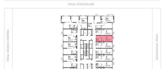 квартира г Екатеринбург Уральская Центральный ЖК «Азина 16» жилрайон фото 2