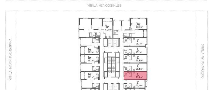 квартира г Екатеринбург Уральская Центральный ЖК «Азина 16» жилрайон фото 2