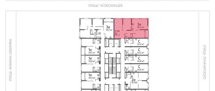 квартира г Екатеринбург Уральская Центральный ЖК «Азина 16» жилрайон фото 2