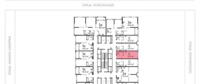 квартира г Екатеринбург Уральская Центральный ЖК «Азина 16» жилрайон фото 2