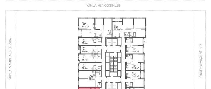 квартира г Екатеринбург Уральская Центральный ЖК «Азина 16» жилрайон фото 2