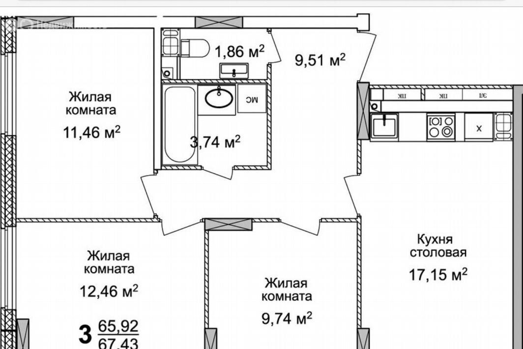 квартира г Нижний Новгород Горьковская ул 2-я Оранжерейная 4а фото 1