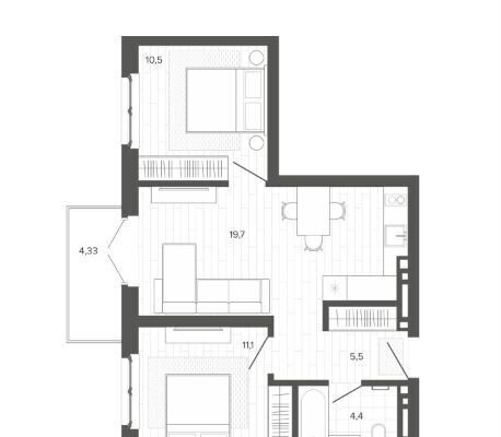 квартира г Барнаул р-н Центральный тракт Змеиногорский 35б корп. 2 фото 20