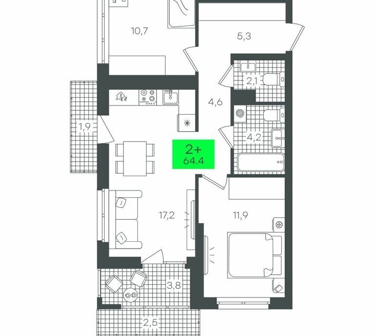 квартира г Тюмень ЖК Гранд Квартал фото 1