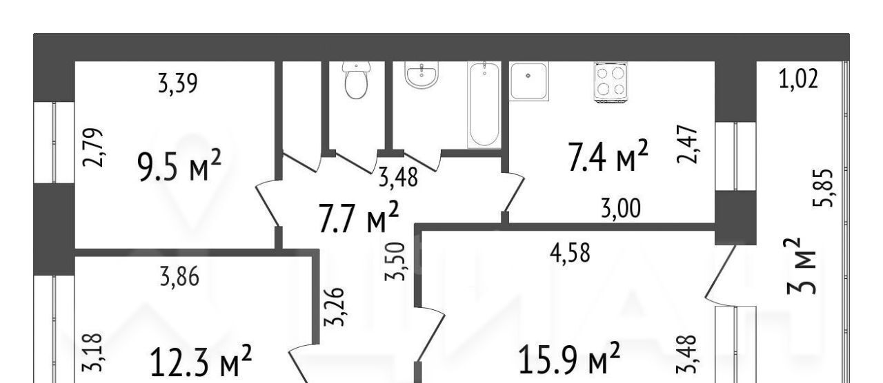 квартира р-н Кстовский г Кстово мкр 3-й 11 фото 2