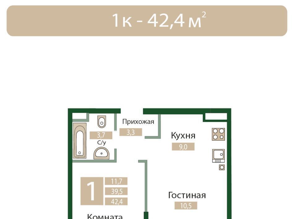 квартира р-н Симферопольский пгт Молодежное фото 1