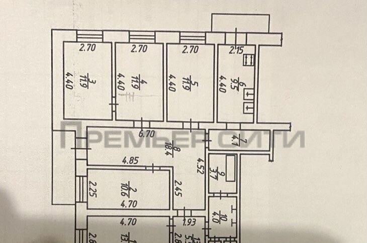 комната г Калуга р-н Московский ул Гурьянова 10к/3 фото 10