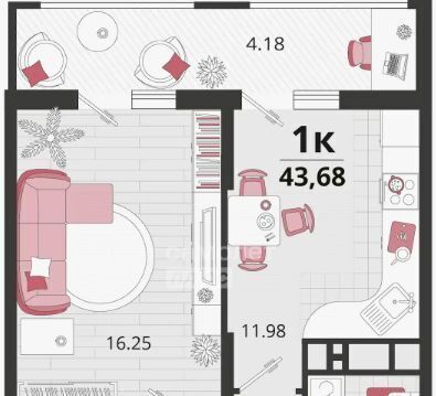 квартира г Краснодар п Знаменский ул Природная 10бк/5 р-н Карасунский фото 2