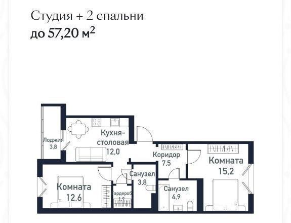 квартира р-н Сосновский п Западный Кременкульское сельское поселение, ул. имени Ефрейтора Потехина, 5, Челябинск фото 1