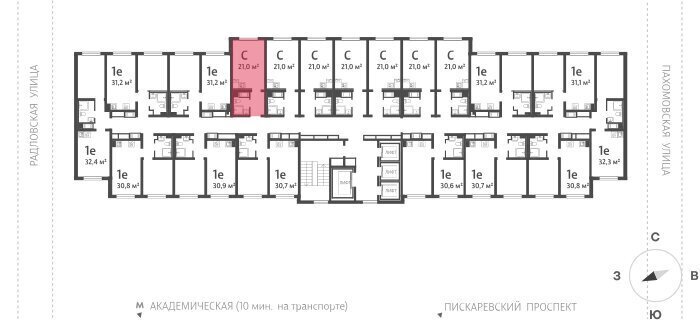 квартира г Санкт-Петербург метро Академическая ул Пахомовская 10к/3 округ Полюстрово фото 2