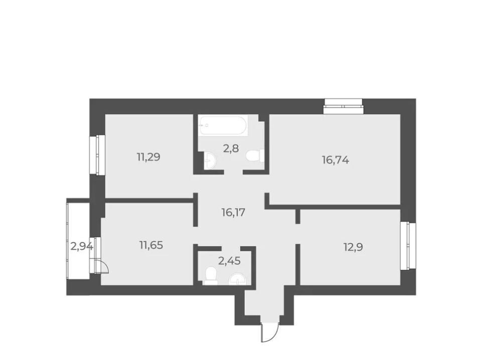 квартира г Новосибирск Заельцовская ул Кубовая 53/1 фото 2