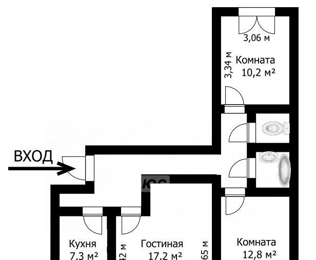 квартира г Томск р-н Октябрьский ул Бирюкова 2 пер Солнечный фото 2