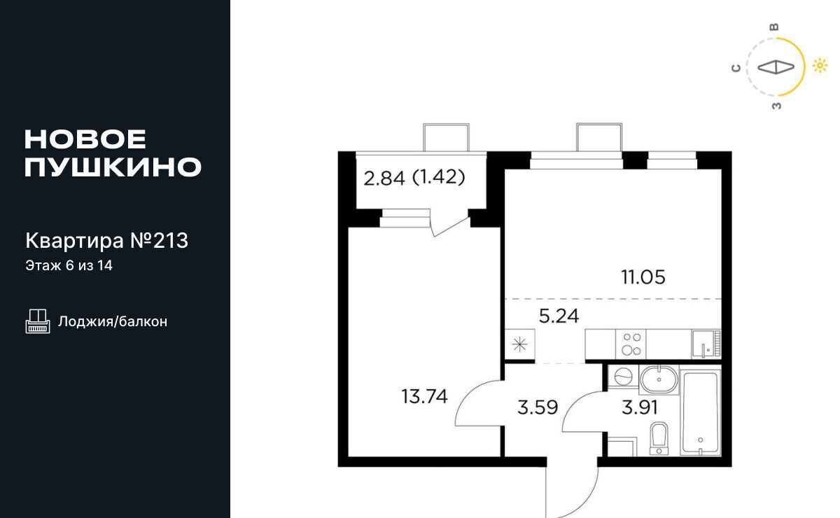 квартира г Пушкино ЖК Новое Пушкино к 23, Медведково фото 1