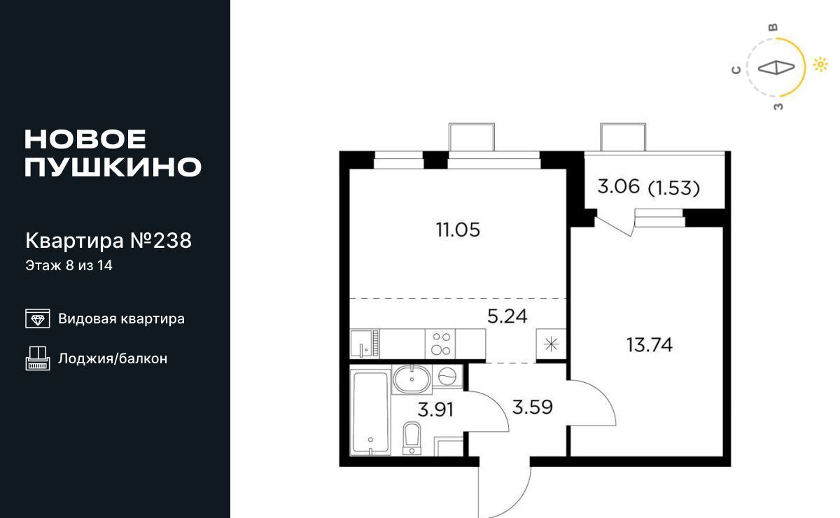 квартира г Пушкино ЖК Новое Пушкино к 23, Медведково фото 1