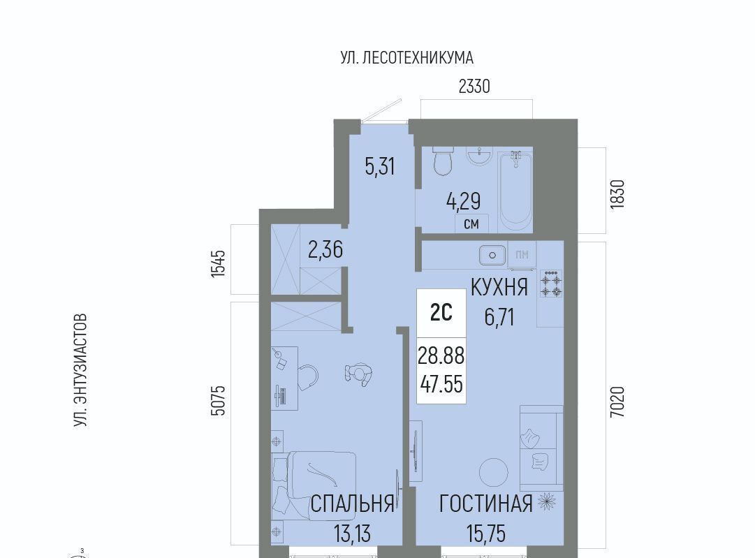 квартира г Уфа р-н Октябрьский ЖК «Новатор» Глумилино-1 мкр фото 1