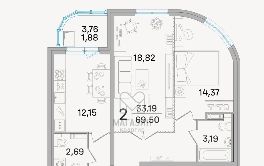 квартира г Королев ул Калинина 11 Дом‐Мегалит в Королёве Медведково фото 1