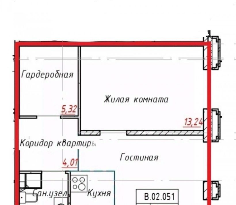 квартира г Санкт-Петербург метро Новочеркасская ул Помяловского 3 округ Малая Охта фото 2