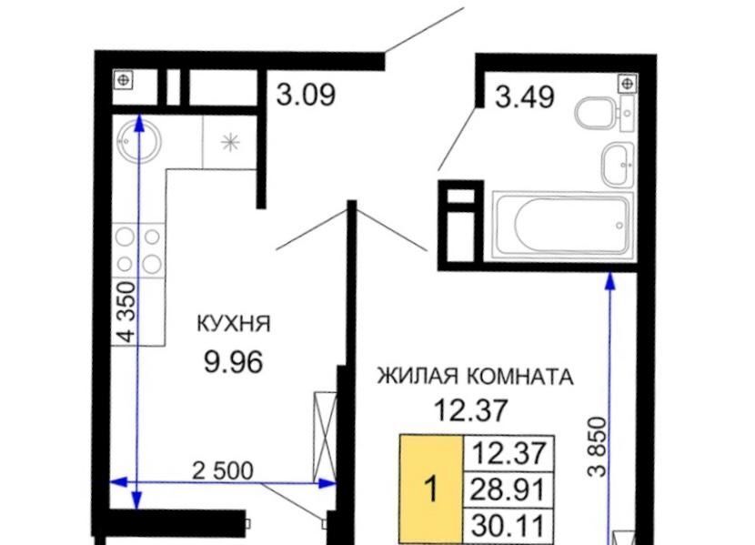 квартира г Краснодар р-н Центральный ул Воронежская 47/10 фото 2