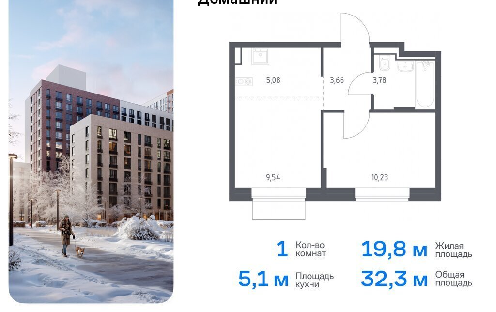 квартира г Москва метро Курьяново жилой комплекс Квартал Домашний, 2 фото 1