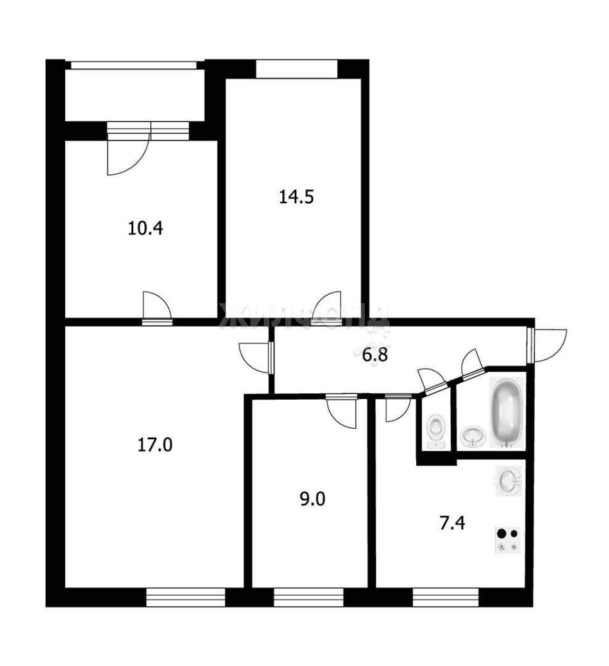 квартира г Обь ЖКО Аэропорта улица, д. 25 фото 13